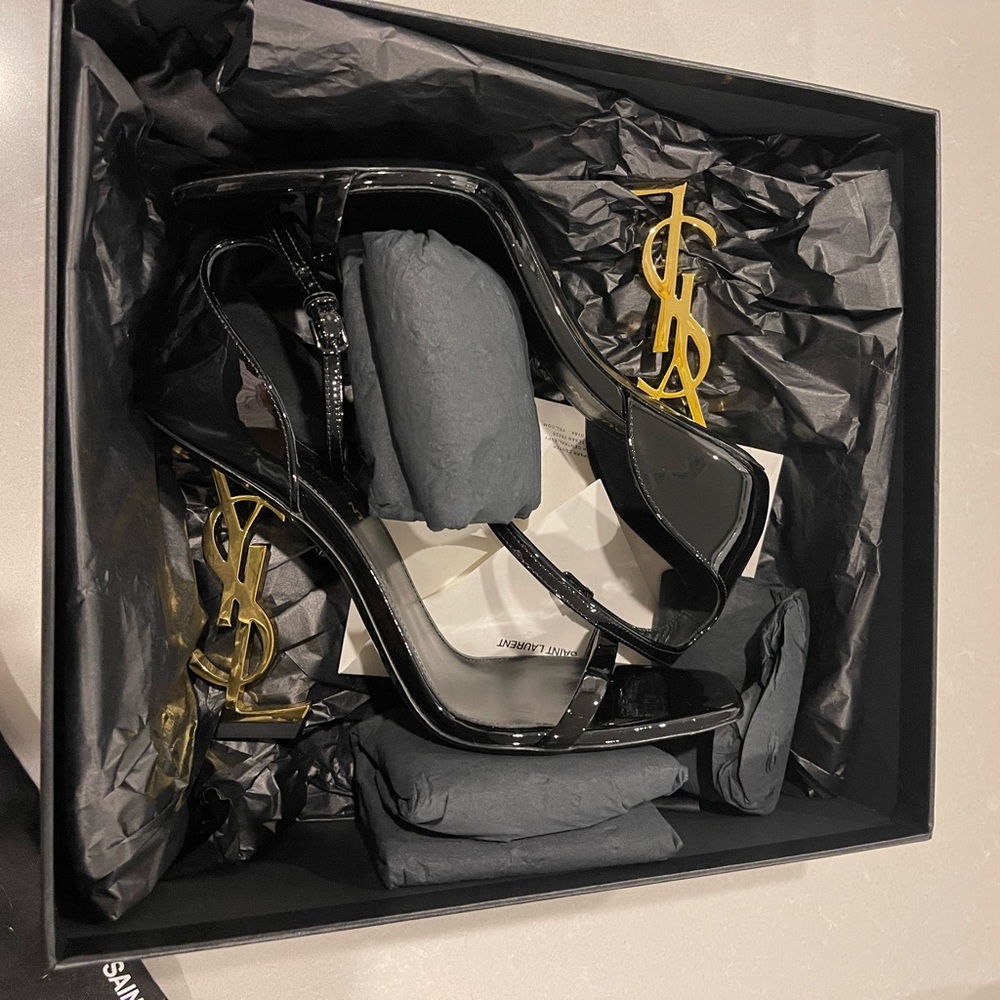 Black & Gold YSL heels